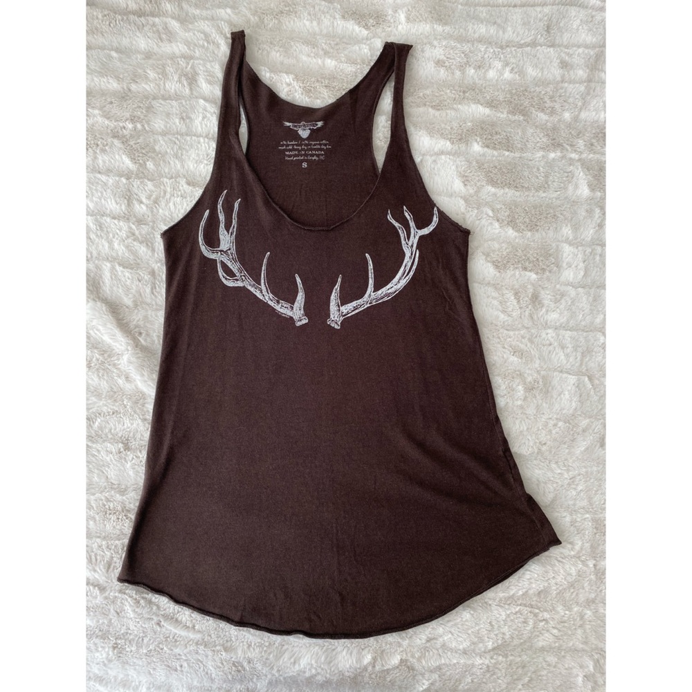 Stag horn tank top. Size Small. Made in Canada
